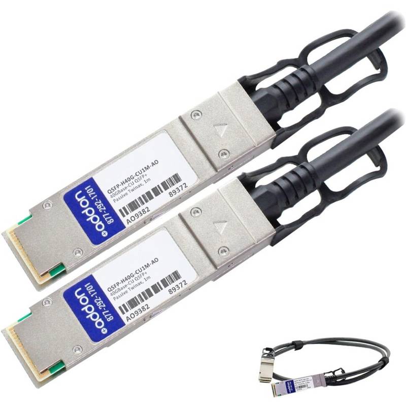 AddOn 1m Cisco Compatible QSFP+ DAC - Direct attach cable - QSFP+ to QSFP+ - 3.3 ft - twinaxial - for Cisco Nexus 93108TC-EX, 93180YC-FX, 9336C-FX2, 9372PX-E MPN:QSFP-H40G-CU1M-AO