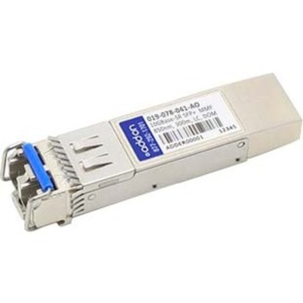 AddOn - SFP+ transceiver module (equivalent to: EMC 019-078-041) - 10 GigE - 10GBase-SR - LC multi-mode - up to 984 ft - 850 nm - for Dell EMC Celerra NX4 MPN:019-078-041-AO