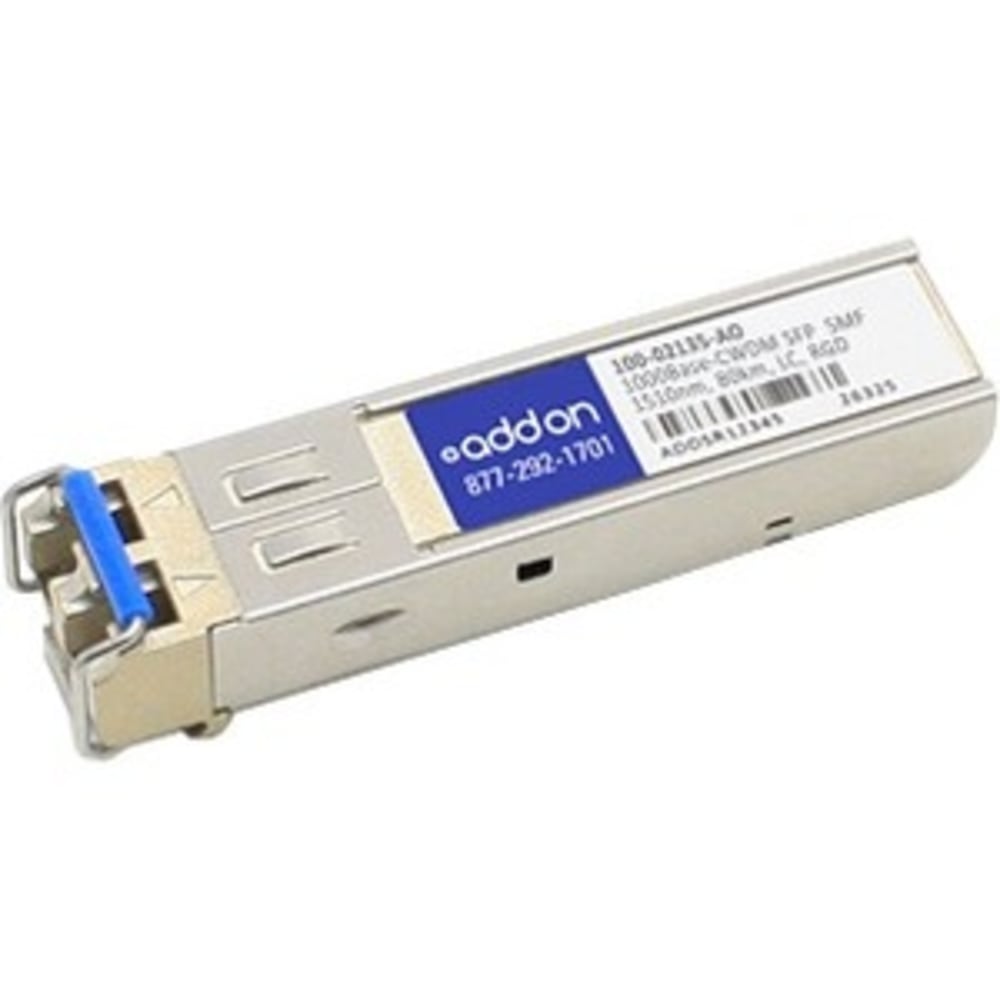 AddOn - SFP (mini-GBIC) transceiver module (equivalent to: Calix 100-02135) - GigE - 1000Base-CWDM - LC single-mode - up to 49.7 miles - 1510 nm MPN:100-02135-AO