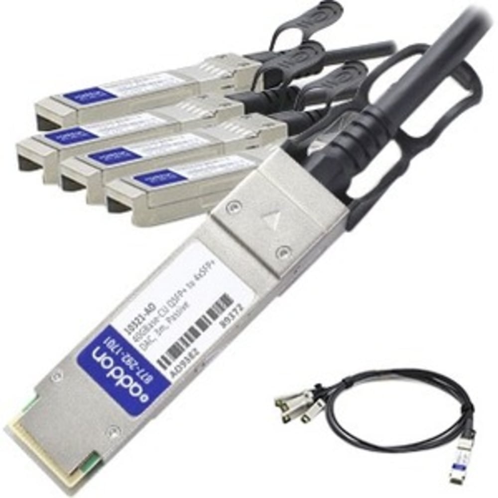 AddOn 3m Extreme Compatible QSFP+ Breakout DAC - Direct attach cable - SFP+ to QSFP+ - 10 ft - twinaxial MPN:10321-AO