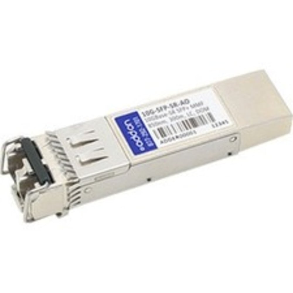 AddOn Myricom 10G-SFP-SR Compatible SFP+ Transceiver - SFP+ transceiver module (equivalent to: Myricom SFP-10G-SR) - 10GbE - 10GBase-SR - LC multi-mode - up to 984 ft - 850 nm - for P/N: J9150E-AO, R9D18A-AO MPN:10G-SFP-SR-AO