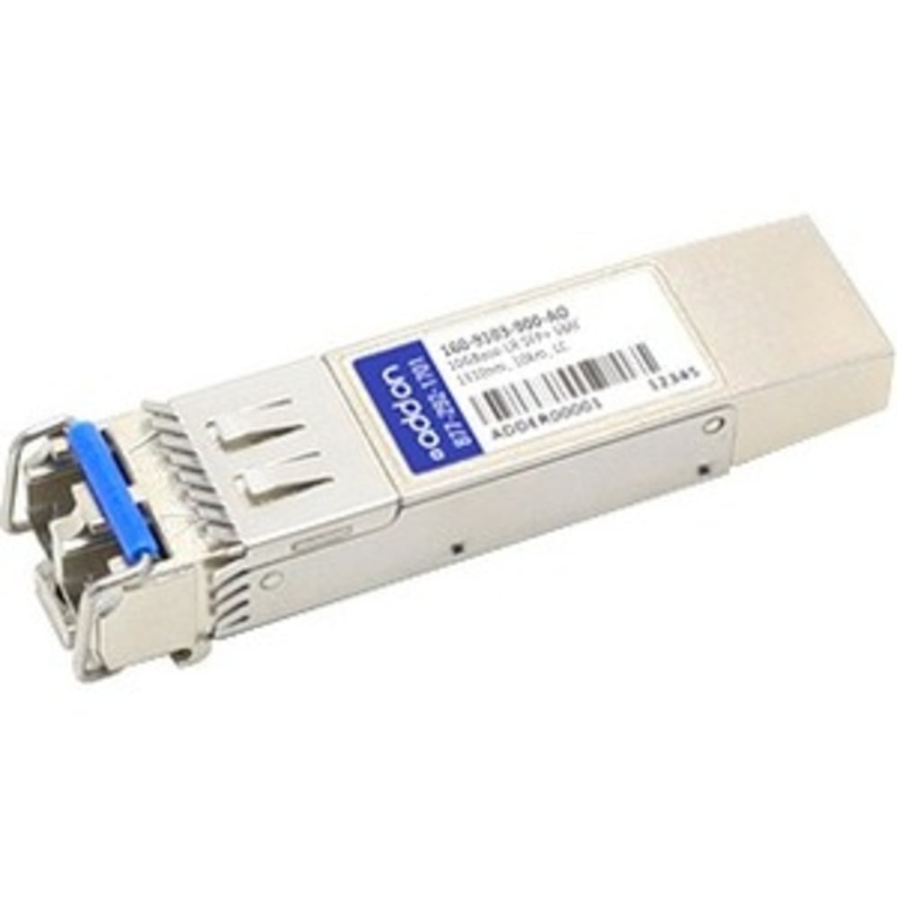 AddOn - SFP+ transceiver module (equivalent to: Ciena 160-9103-900) - 10GbE - 10GBase-LR - LC single-mode - up to 6.2 miles - 1310 nm - TAA Compliant - for Ciena FlexSelect Advanced Services Platform CN 4200 MPN:160-9103-900-AO