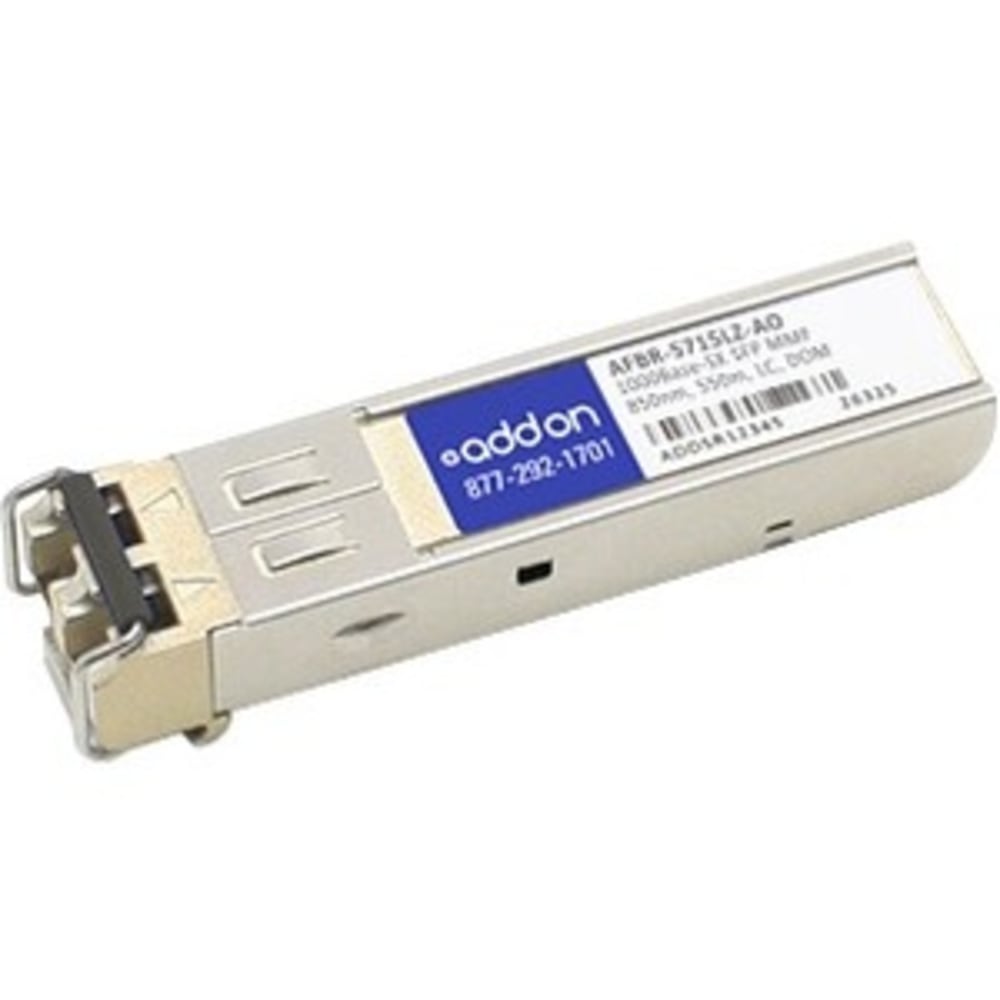 AddOn Avago AFBR-5715LZ Compatible TAA Compliant 1000Base-SX SFP Transceiver (MMF, 850nm, 550m, LC, DOM) - 100% compatible and guaranteed to work (Min Order Qty 2) MPN:AFBR-5715LZ-AO