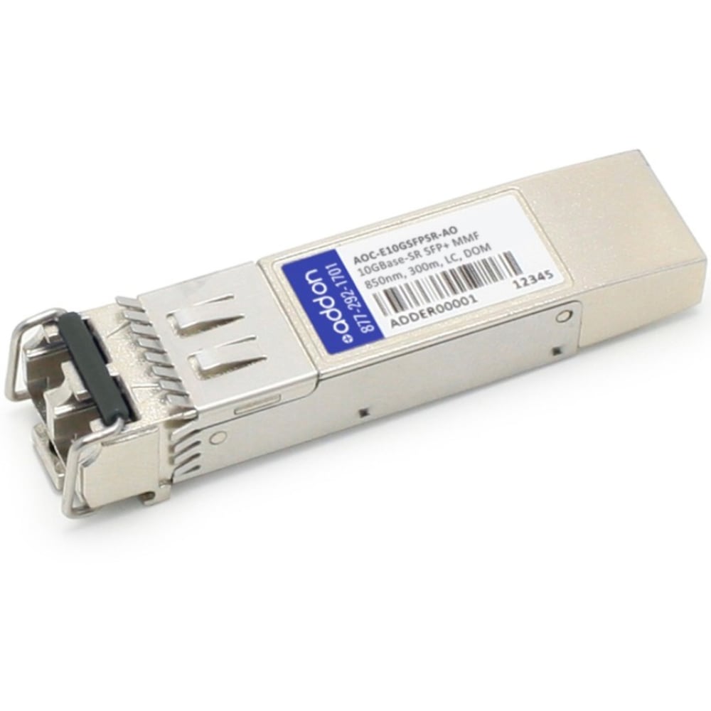 AddOn Supermicro Compatible SFP+ Transceiver - SFP+ transceiver module (equivalent to: Supermicro AOC-E10GSFPSR) - 10 GigE - 10GBase-SR - LC multi-mode - up to 984 ft - 850 nm MPN:AOC-E10GSFPSR-AO