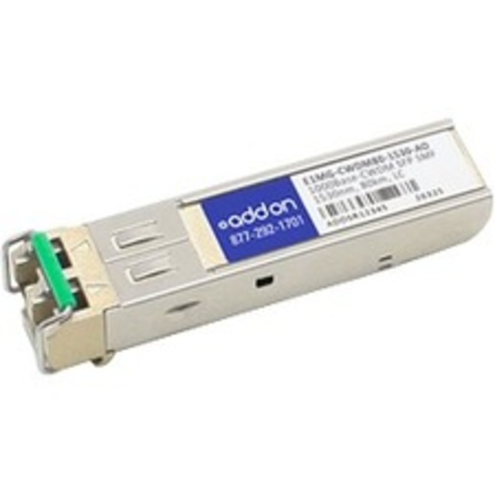 AddOn - SFP (mini-GBIC) transceiver module - GigE - 1000Base-CWDM - LC single-mode - up to 49.7 miles - 1530 nm MPN:E1MG-CWDM80-1530-AO