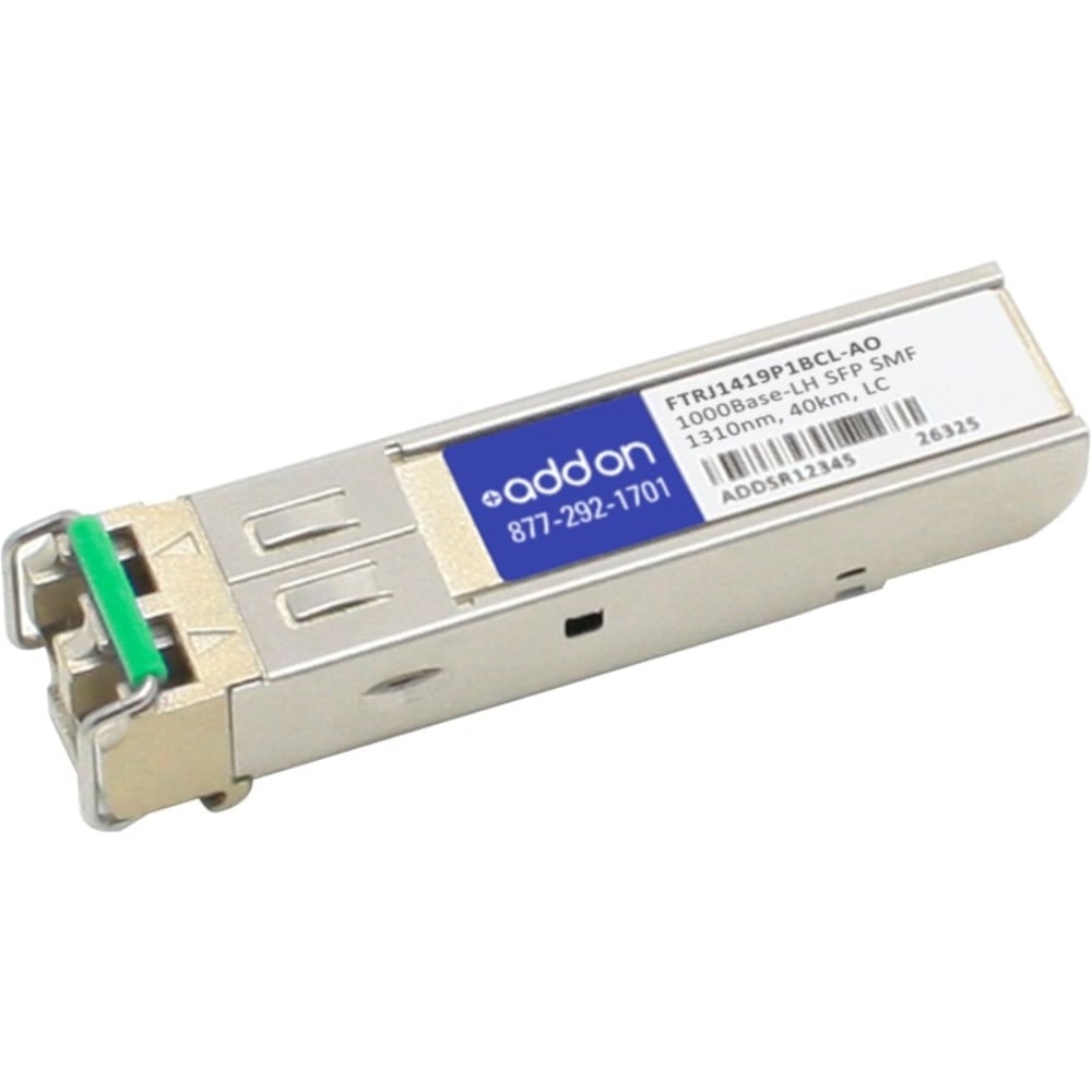 AddOn Finisar FTRJ1419P1BCL Compatible TAA Compliant 1000Base-LH SFP Transceiver (SMF, 1310nm, 40km, LC) - 100% compatible and guaranteed to work MPN:FTRJ1419P1BCL-AO