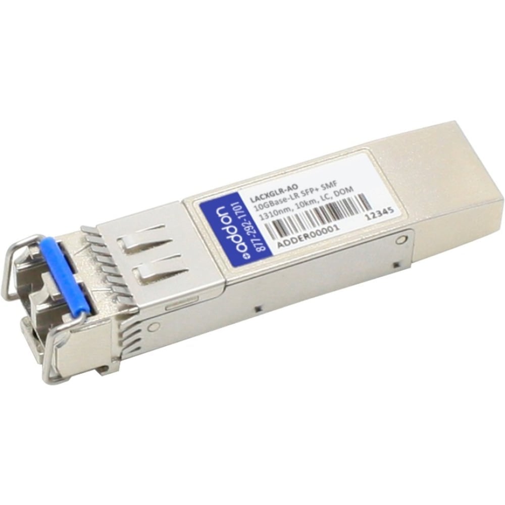 AddOn - SFP+ transceiver module (equivalent to: Linksys LACXGLR) - 10 GigE - 10GBase-LR - LC single-mode - up to 6.2 miles - 1310 nm - TAA Compliant - for Linksys Business LGS552, Smart LGS318P, Smart LGS326P MPN:LACXGLR-AO