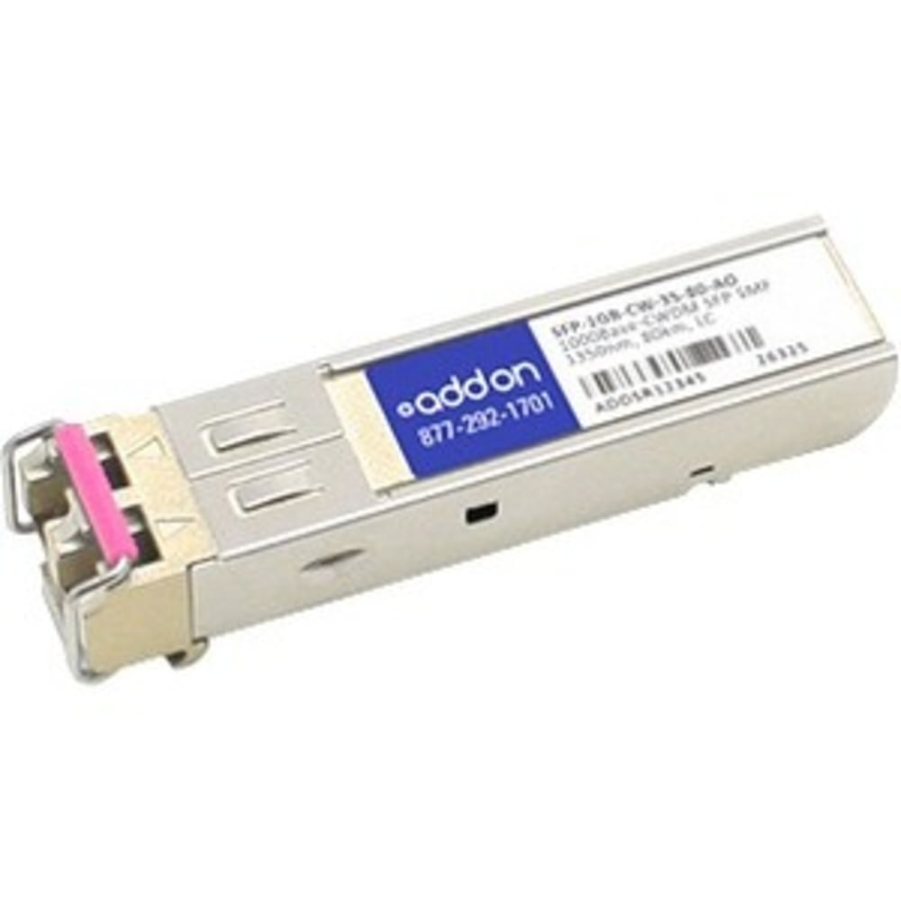 AddOn - SFP (mini-GBIC) transceiver module - GigE - 1000Base-CWDM - LC single-mode - up to 49.7 miles - 1350 nm - TAA Compliant MPN:SFP-1GB-CW-35-80-AO