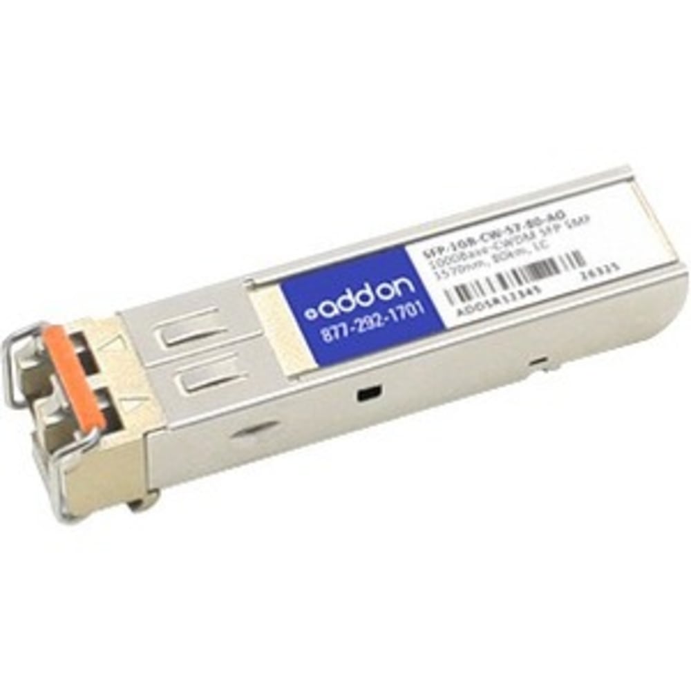 AddOn - SFP (mini-GBIC) transceiver module - GigE - 1000Base-CWDM - LC single-mode - up to 49.7 miles - 1570 nm - TAA Compliant MPN:SFP-1GB-CW-57-80-AO