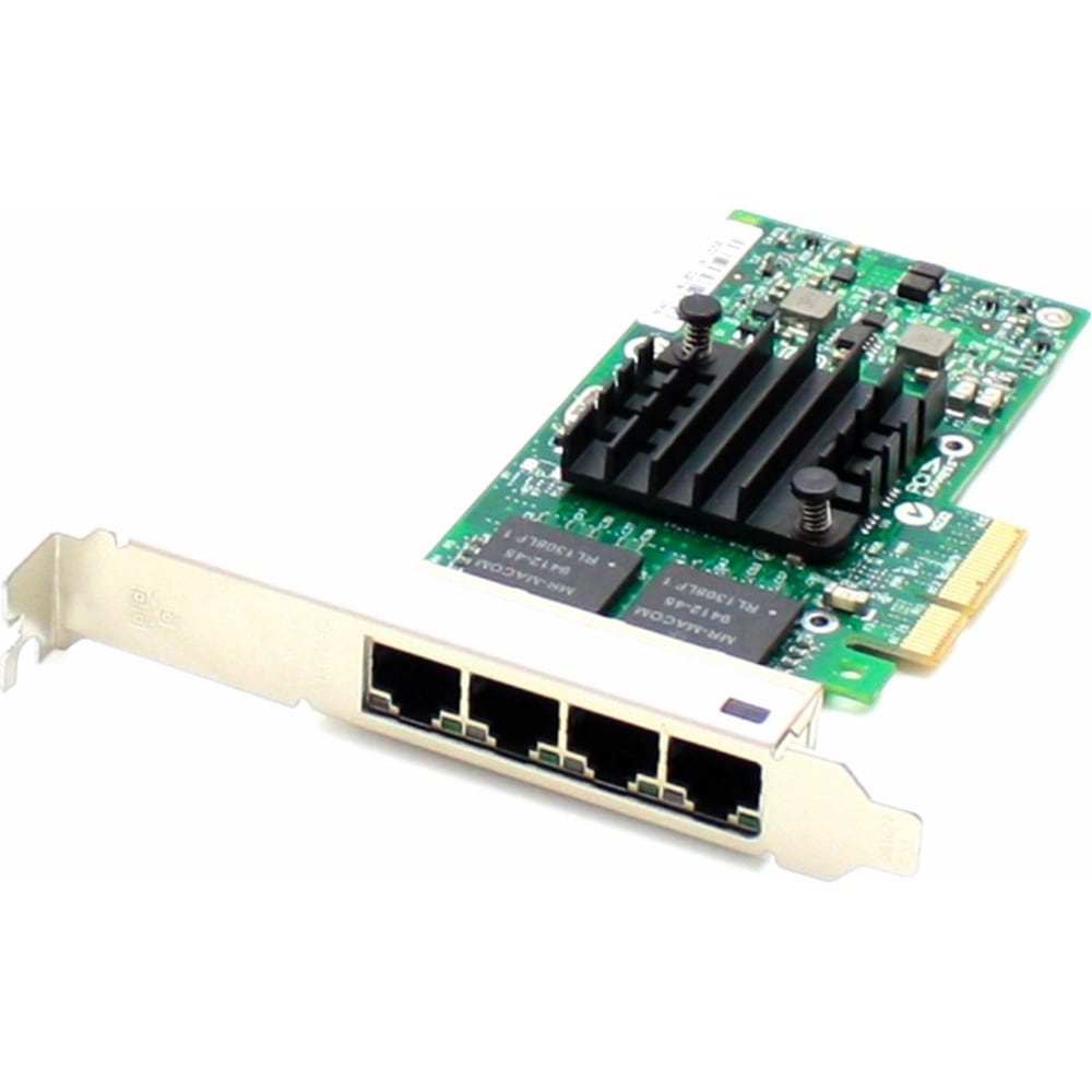 AddOn HP 593722-B21 Comparable 10/100/1000Mbs Quad Open RJ-45 Port 100m PCIe x4 Network Interface Card - 100% compatible and guaranteed to work MPN:593722-B21-AO