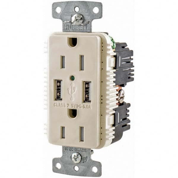 USB Receptacles, Number of USB Ports: 2, Number of Receptacles: 2, Number Of Usb Ports: 2, Charging Power (A): 5, Number Of Receptacles: 2, Amperage: 15 MPN:USB15A5LA