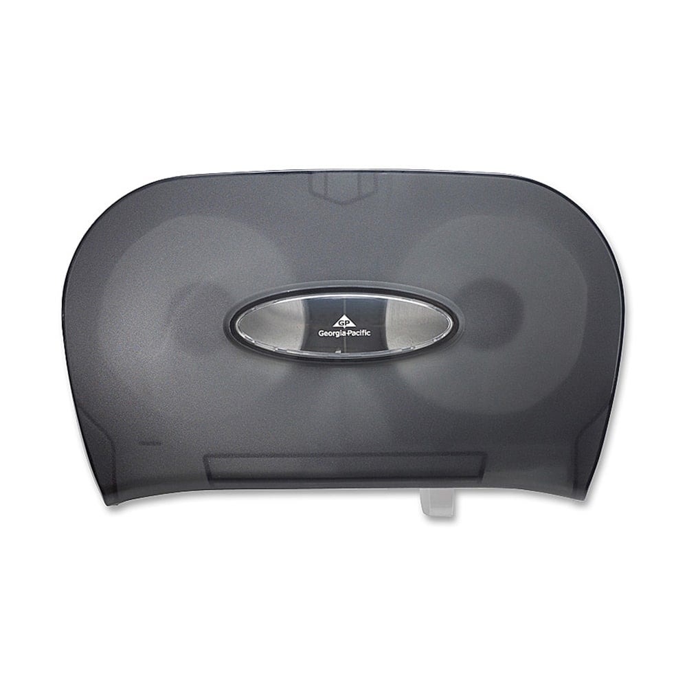 Georgia-Pacific Side-by-Side Standard Roll Toilet Paper Dispenser, 59206, 13.58in x 5.73in x 8.59in, Smoke Gray, 1 Dispenser (Min Order Qty 3) MPN:59206