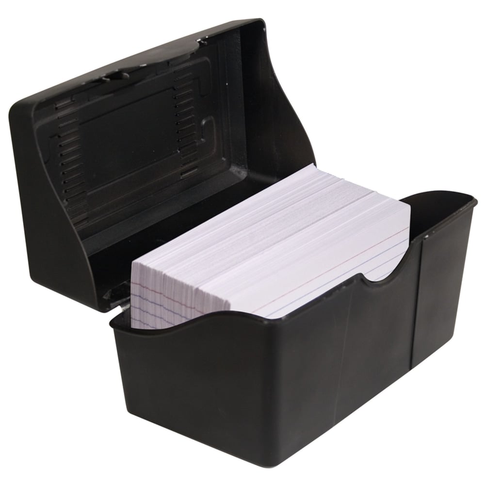 Innovative Storage Designs Plastic Card File, 3in x 5in, 250-Card Capacity, Black (Min Order Qty 40) MPN:45001