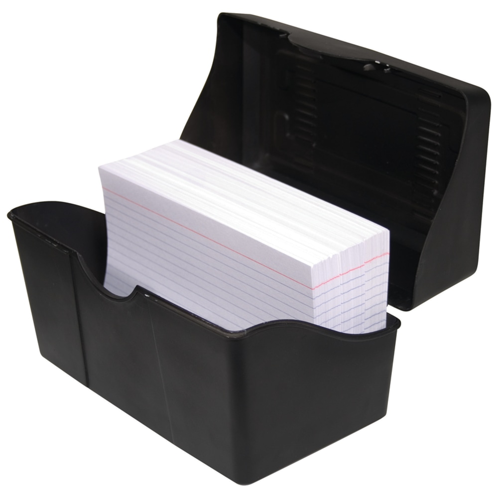 Innovative Storage Designs Plastic Card File, 300-Card Capacity, Black (Min Order Qty 20) MPN:45002