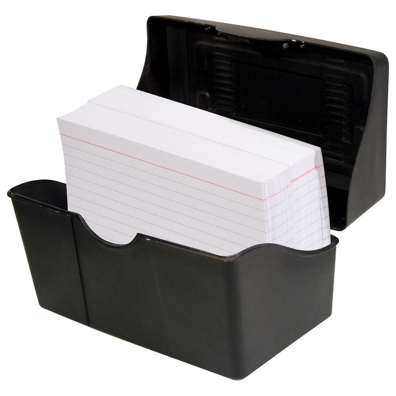 Innovative Storage Designs Plastic Card File, 350-Card Capacity, Black (Min Order Qty 8) MPN:45003