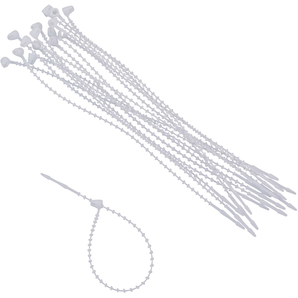 Advantus Beaded Cable Ties - Cable Tie - White - 250 - 0.25in Length (Min Order Qty 7) MPN:97535