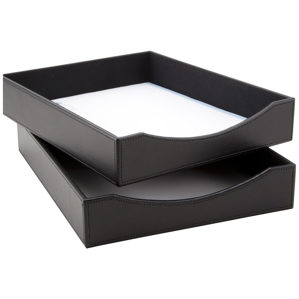 Realspace Black Faux Leather Paper Tray, Letter Size (Min Order Qty 5) MPN:61813