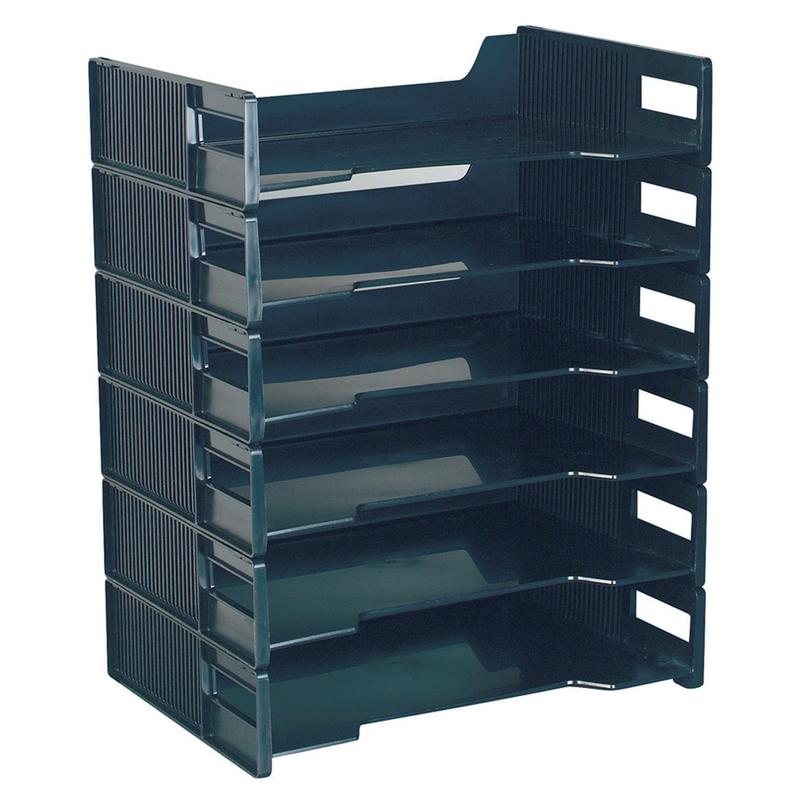 Innovative Storage Designs Stackable Letter Trays, Black, Pack Of 6 (Min Order Qty 4) MPN:65270