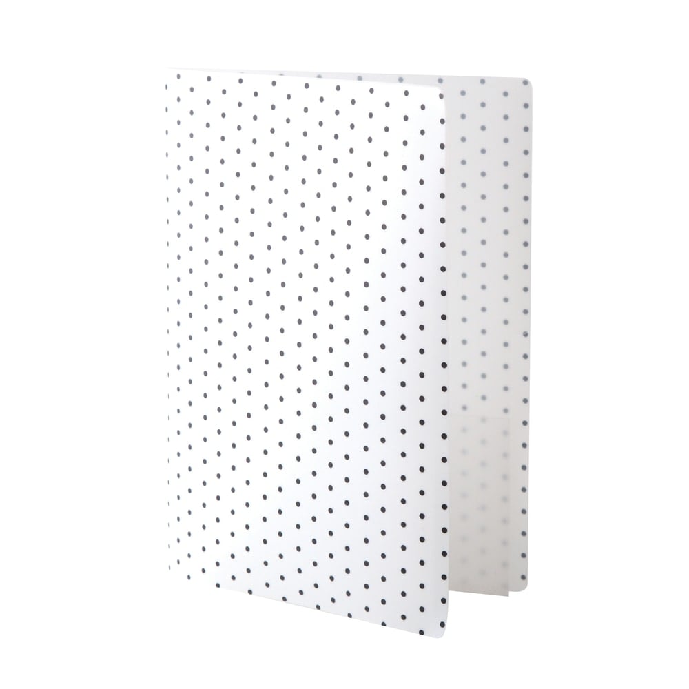 Realspace Poly Expanding File Folder, 8-Pocket, Letter Size, 4in Expansion, White/Black Dots (Min Order Qty 15) MPN:37487