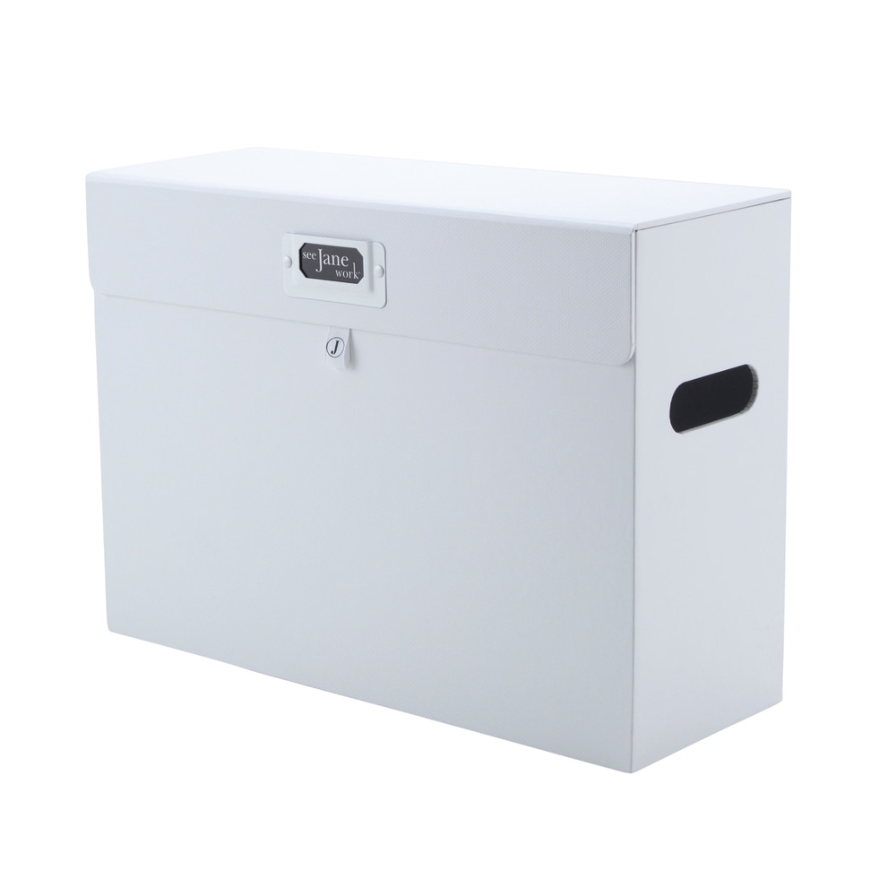 Realspace File Storage Box, Letter Size, 14in x 10-1/4in x 5-1/2in, White (Min Order Qty 3) MPN:37874