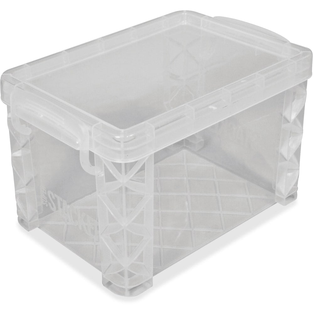 Advantus Super Stacker Index Card Storage Box, 6 1/2in x 4 1/2in x 4 1/2in, Clear (Min Order Qty 14) MPN:AVT40305