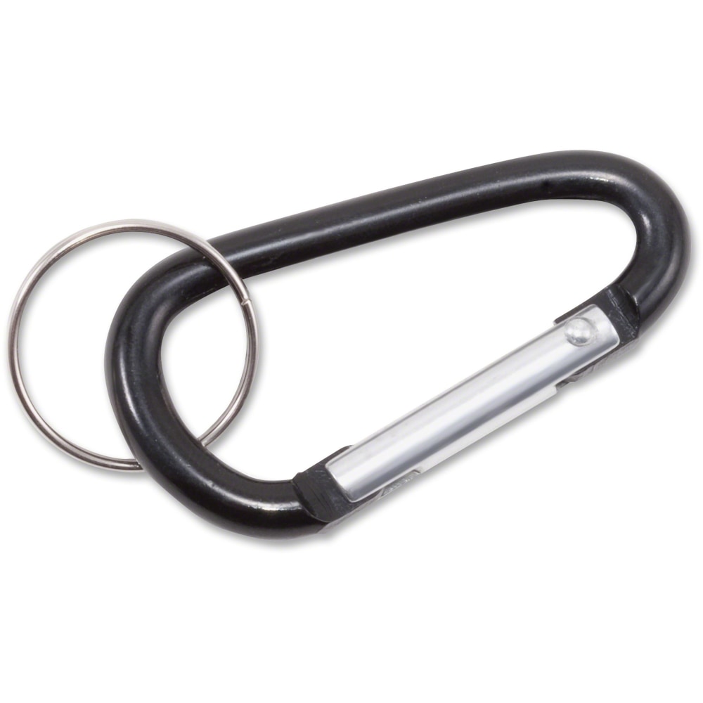 Advantus Split Key Ring Carabiner Key Ring, Black, Pack Of 10 (Min Order Qty 3) MPN:75555