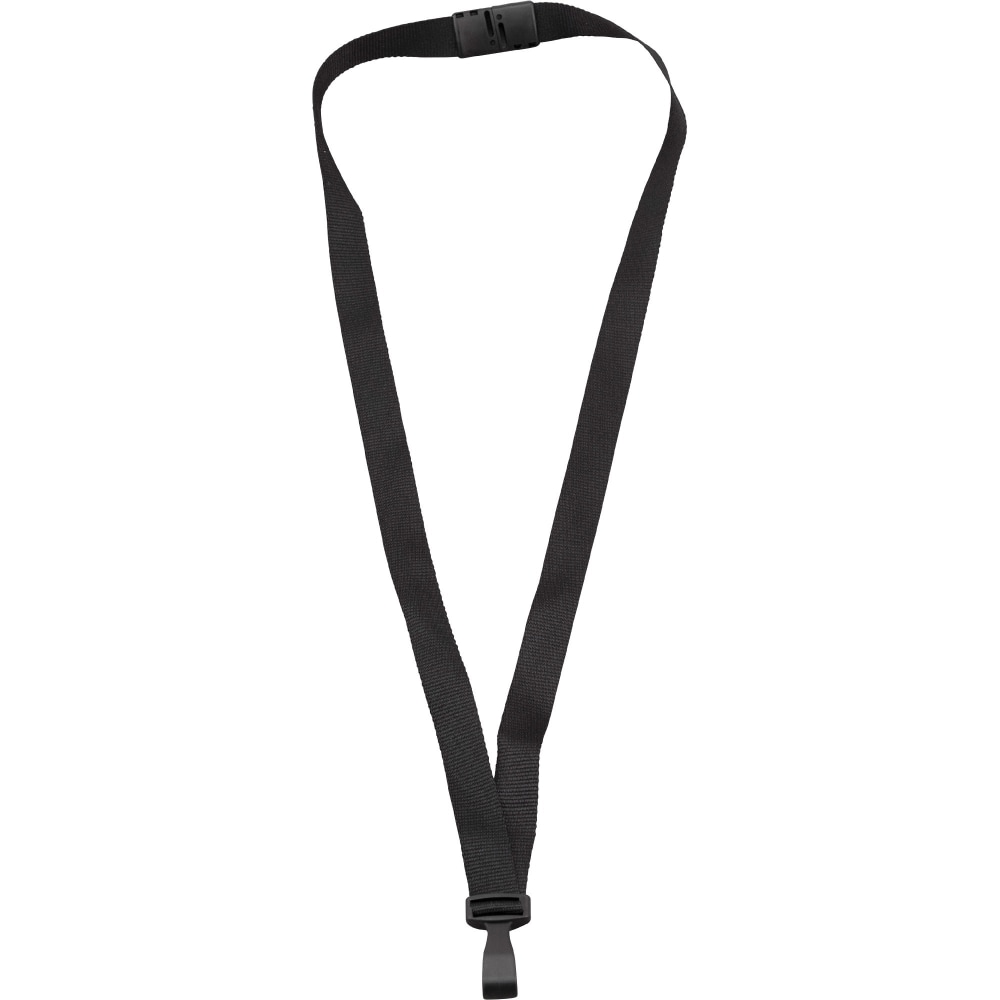 Advantus Plastic Hook Flat Breakaway Lanyard - 12 / Pack - 36in Length - Black - Plastic (Min Order Qty 4) MPN:97131