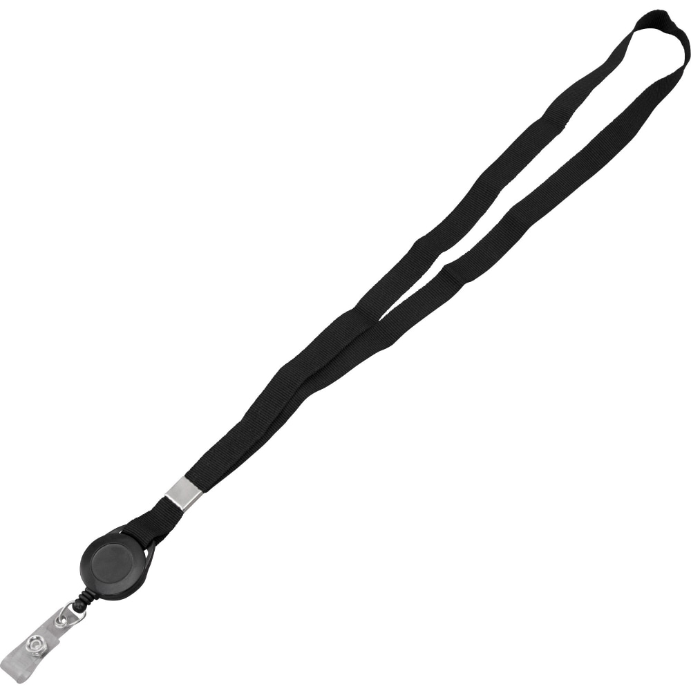 Advantus Badge Reel Lanyard - 12 / Pack - 36in Length - Black - Woven MPN:97132