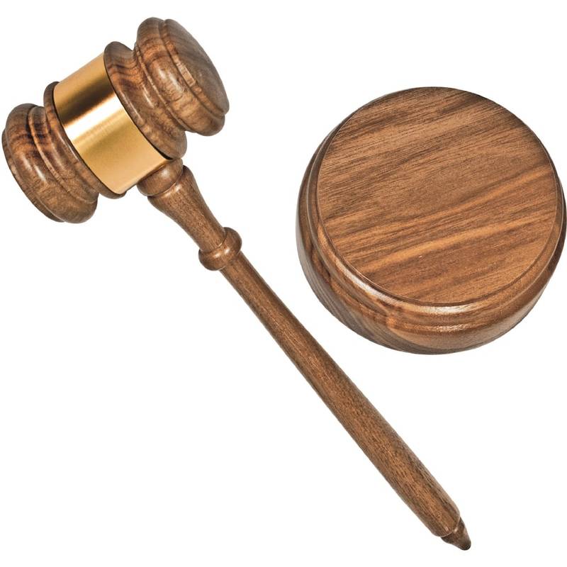 Advantus Brass Gavel Set, Walnut (Min Order Qty 2) MPN:60001