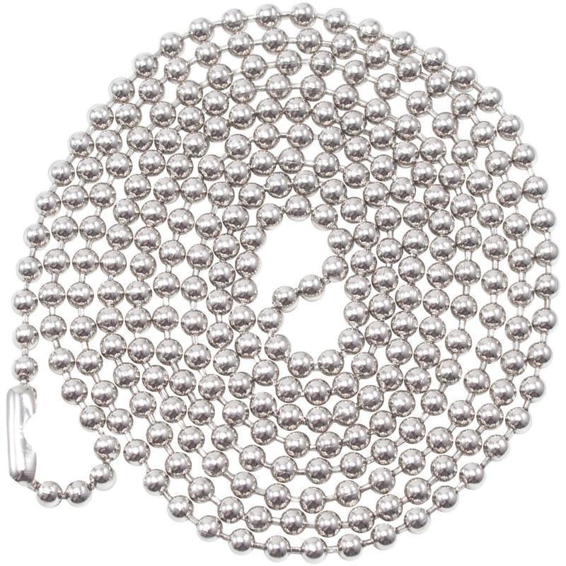 Advantus 36in ID Badge Chain - 36in - 100/Box - Nickel Plated - Metallic (Min Order Qty 2) MPN:75417