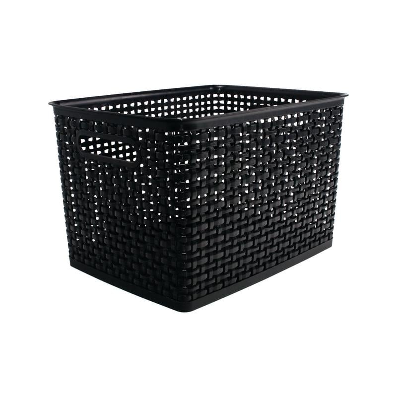 Realspace Plastic Weave Bin, Large Size, Black (Min Order Qty 6) MPN:36006