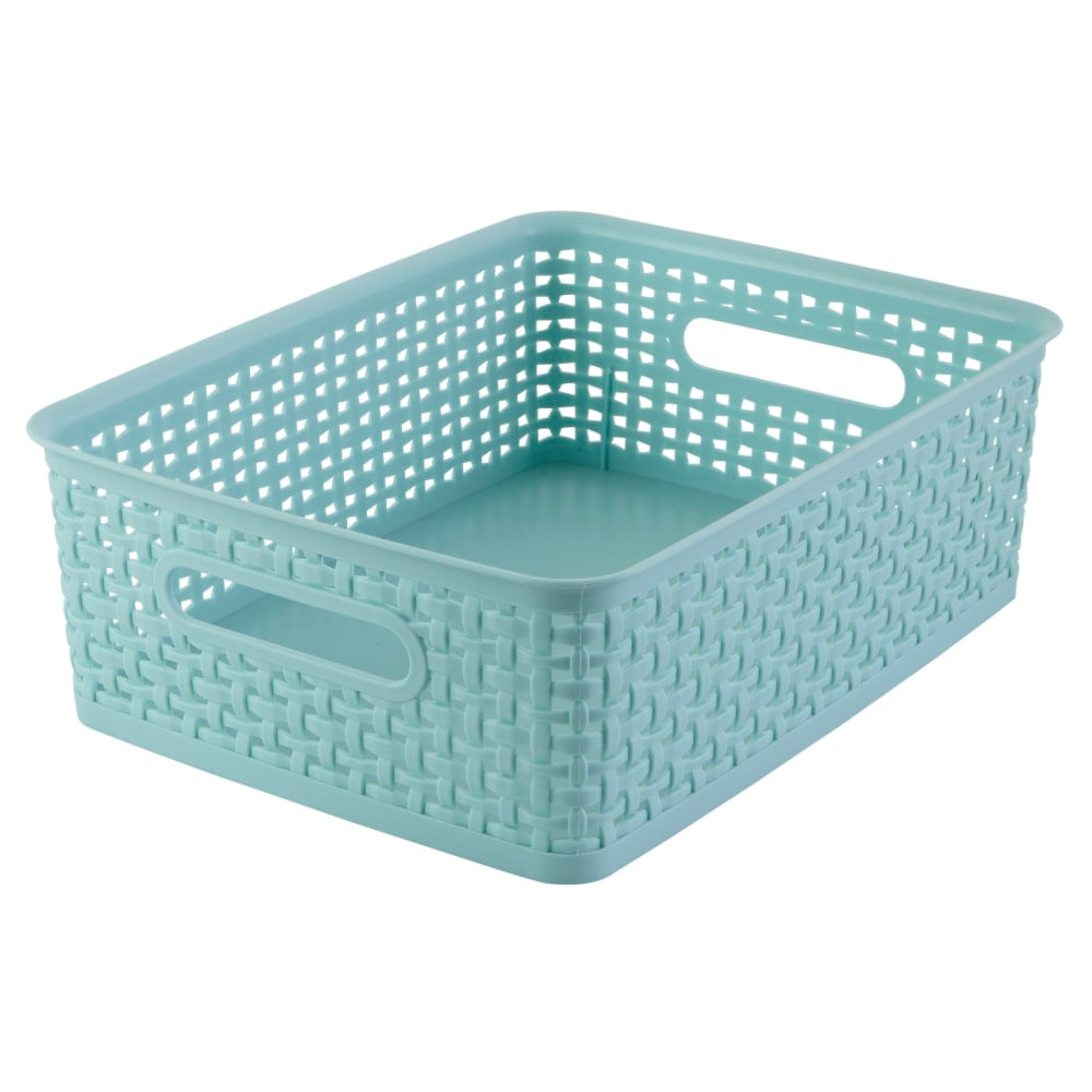 Realspace Plastic Weave Bin, Small Size, Blue (Min Order Qty 8) MPN:36564