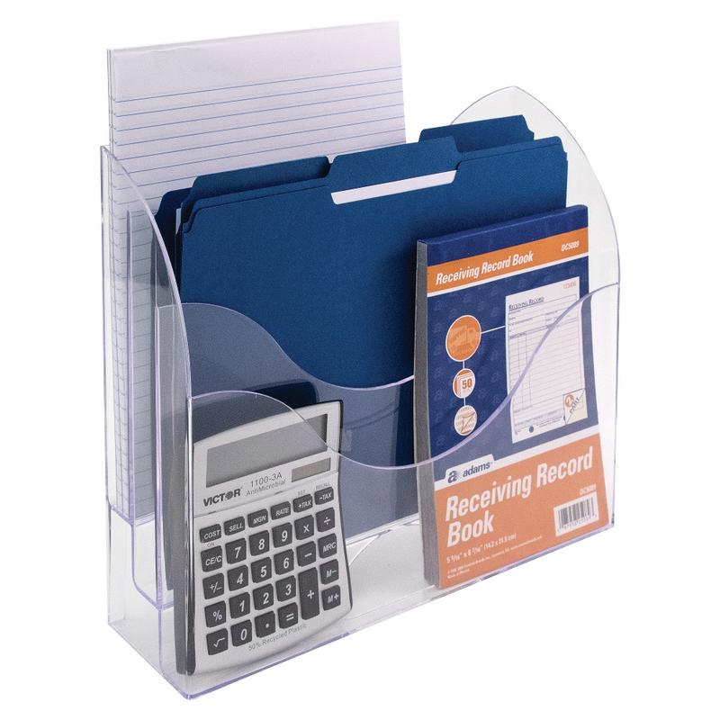 Innovative Storage Designs 3-Tier File Organizer, Clear (Min Order Qty 5) MPN:65246