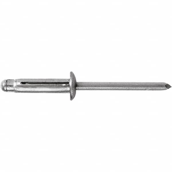 Open End Blind Rivet: Size 6, Dome Head, Aluminum Body, Aluminum Mandrel MPN:POP0BF01-00630