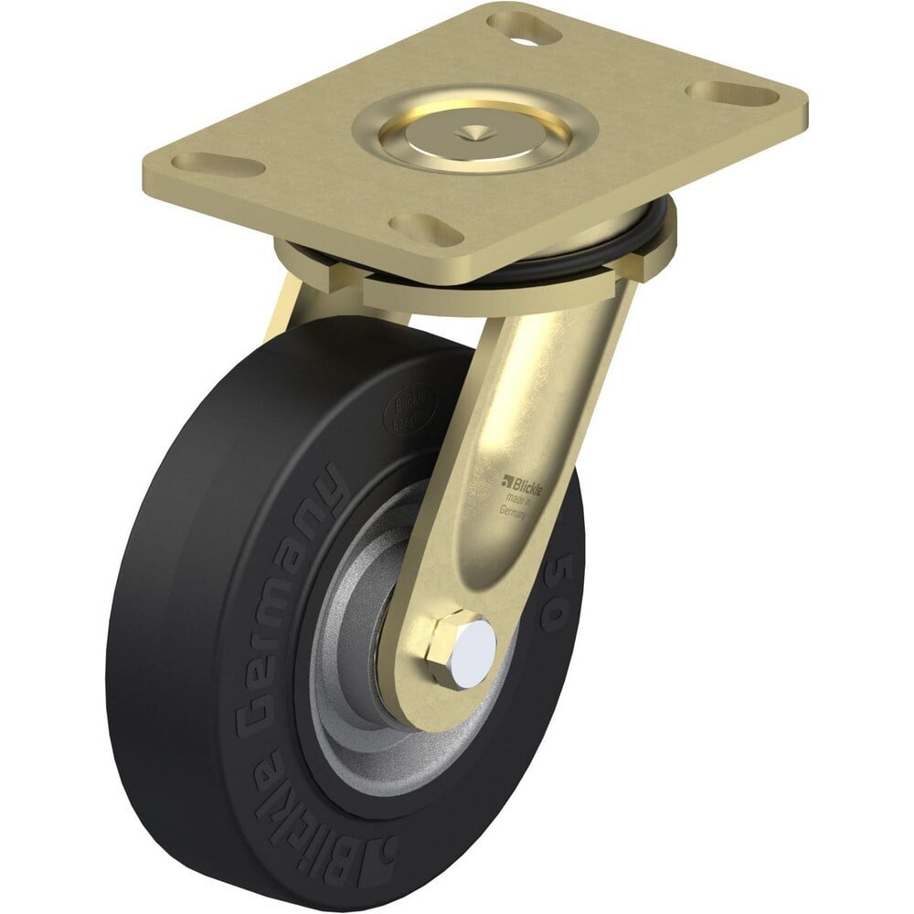 Top Plate Casters, Mount Type: Plate , Number of Wheels: 1.000 , Wheel Diameter (Inch): 6-5/16 , Wheel Material: Rubber , Wheel Width (Inch): 2  MPN:910518