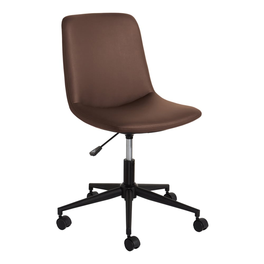 Realspace Praxley Faux Leather Low-Back Task Office Chair, Brown, BIFMA Compliant MPN:TS-0006-BR