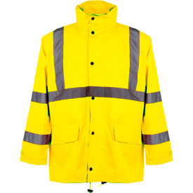 GSS Safety 6001 Class 3 Rain Coat with 2 Patch Pockets Lime 2XL/3XL 6001-2XL/3XL