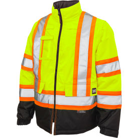 Tough Duck Men's Poly Oxford 5-In-1 Safety Jacket 3XL Fluorescent Green S42621-FLGR-3XL