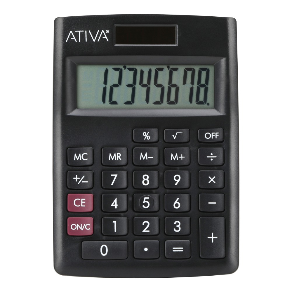 Ativa 8-Digit Desktop Calculator, Black (Min Order Qty 16) MPN:1211