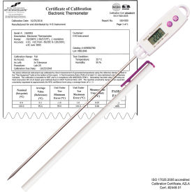 H-B DURAC Calibrated Electronic Stainless Steel Stem Thermometer -50/300C (-58/572F) 197mm Probe 609001900