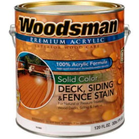 Woodsman 100 Acrylic Latex Deck Siding & Fence Wood Stain White Gallon - 853754 853754