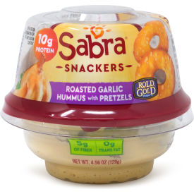 SABRA Roasted Garlic Hummus w/ Pretzel 4.56 oz 6 Count 90200452