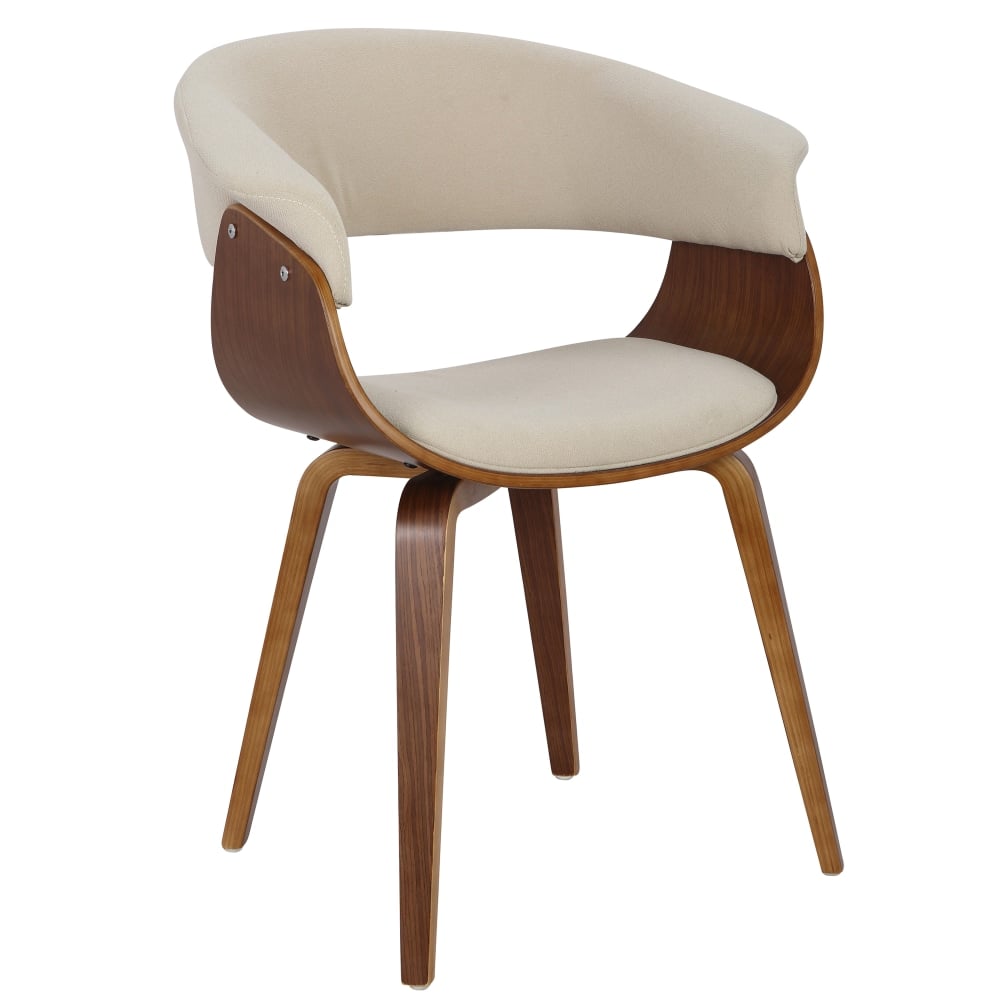 LumiSource Vintage Mod Chair, Walnut/Cream MPN:CH-VMONL WL+CR