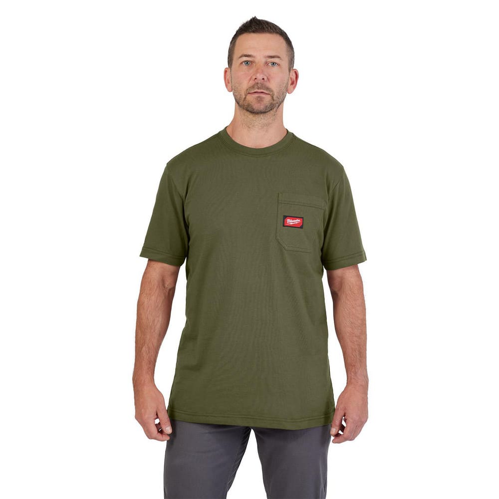 Shirts, Garment Style: Short Sleeve , Garment Type: General Purpose , Size: X-Large , Color: Green , Material: Cotton, Polyester  MPN:605GN-XL