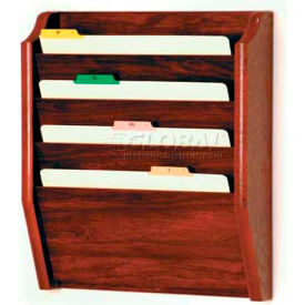 Wooden Mallet 4 Pocket Legal Size File Holder Mahogany CH17-4MH