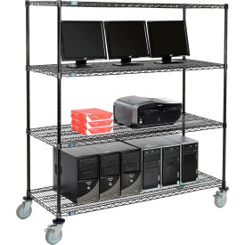 Nexel™ 4-Shelf Mobile Wire Computer LAN Workstation 60