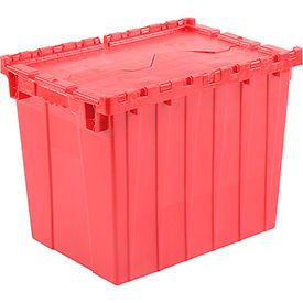 GoVets™ Plastic Attached Lid Shipping & Storage Container 21-7/8x15-1/4x17-1/4 Red 811RD257