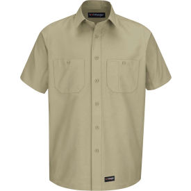 Wrangler® Men's Canvas Short Sleeve Work Shirt Khaki 2XL-WS20KHSSXXL WS20KHSSXXL