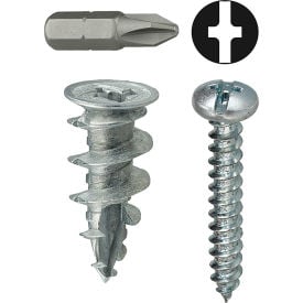 L.H.Dottie® Zinc Alloy Walldriller Anchor Kit w/ Combo Pan Head Screw #8 50 Pieces WDK8