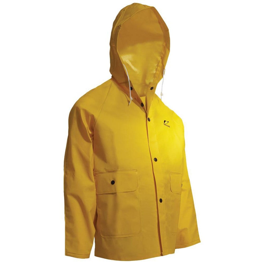 Rain & Chemical Wear, Garment Style: Rain Jacket , Size: 3X-Large , Gender: Unisex , Color: Yellow , Material: Polyester, PVC  MPN:76534-3X